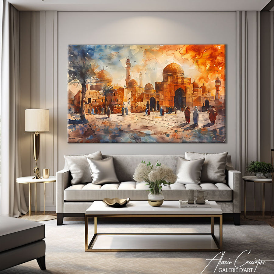 Tableau paysage oriental – mise en situation