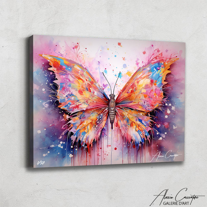 tableau papillon aquarelle