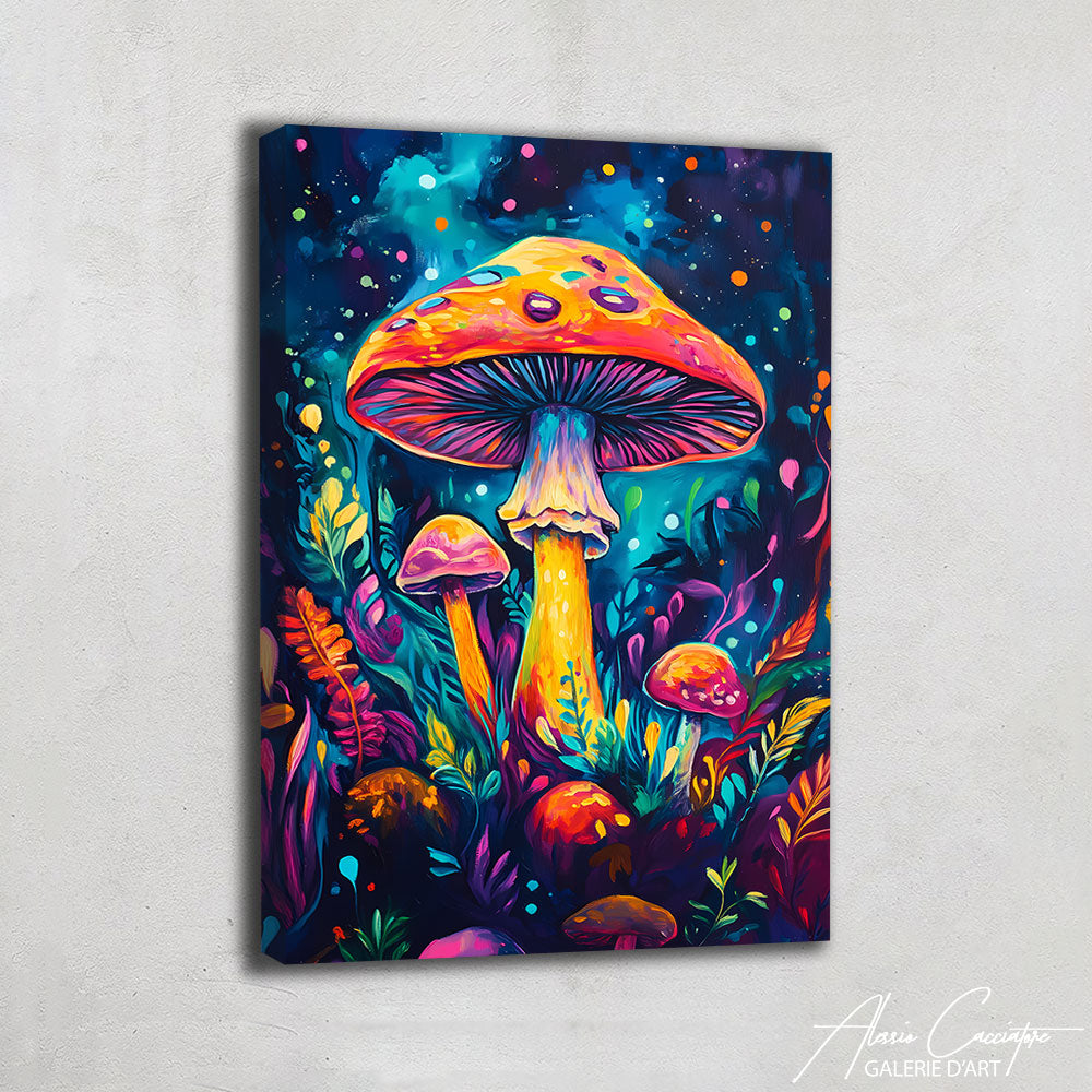 Tableau avec des champignons