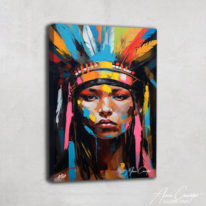 Tableau peinture femme indienne