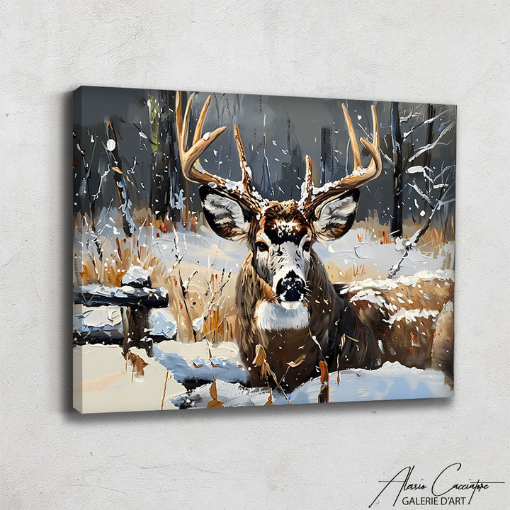 Tableau Cerf dans la Neige