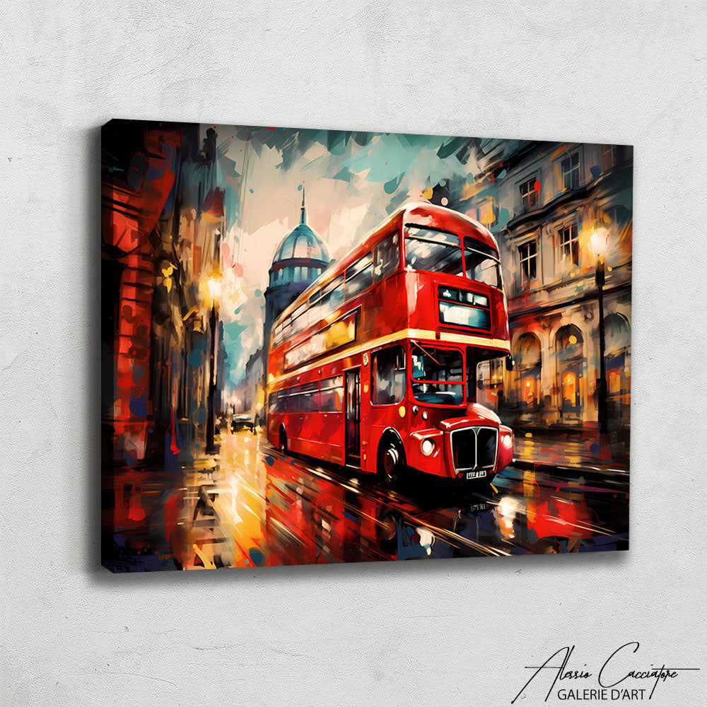 tableau londres bus rouge