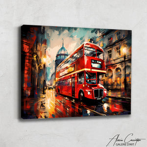 tableau londres bus rouge