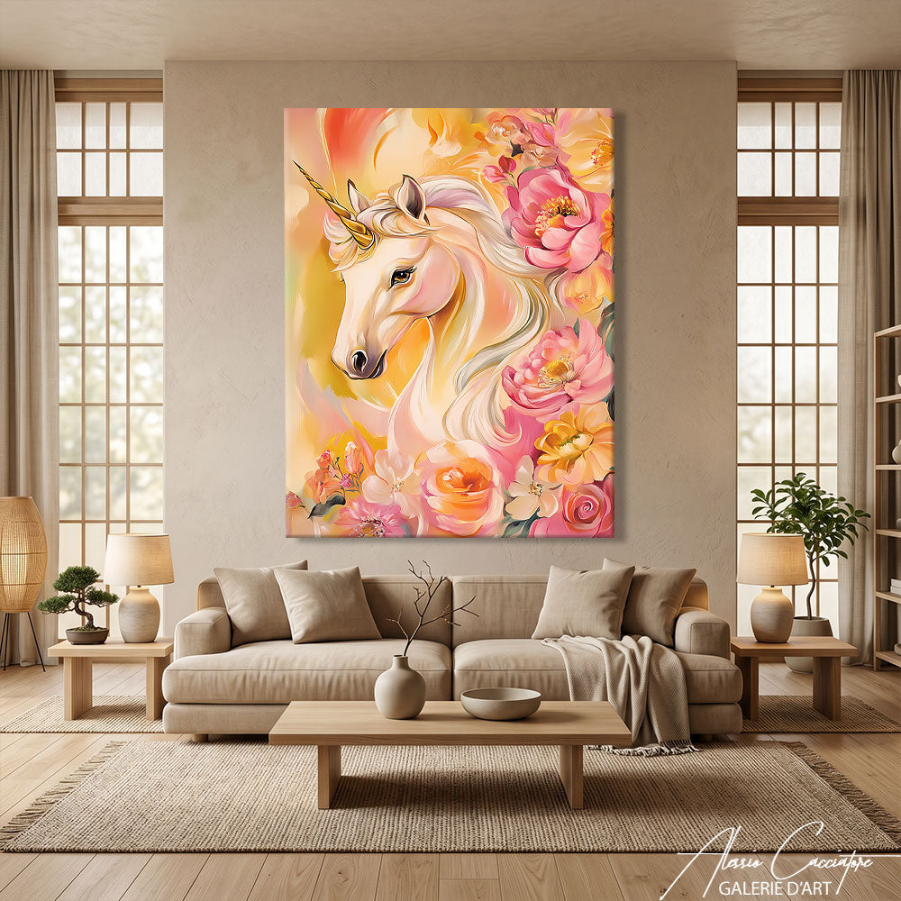 TABLEAU LICORNE COLORÉE