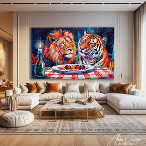 peinture la belle et le clochard