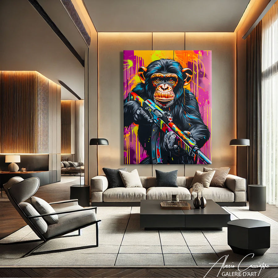 Cadre Singe Pop Art
 – mise en situation