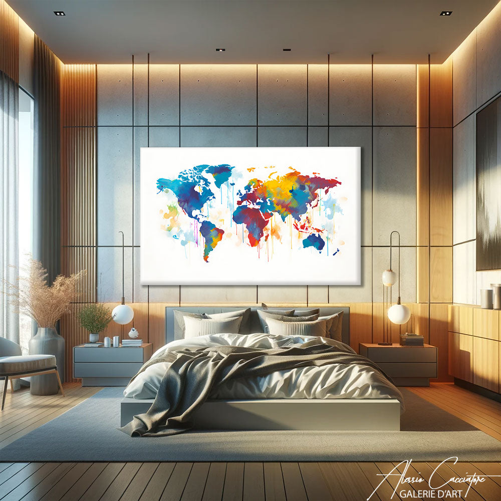 Tableau Carte du Monde Design 