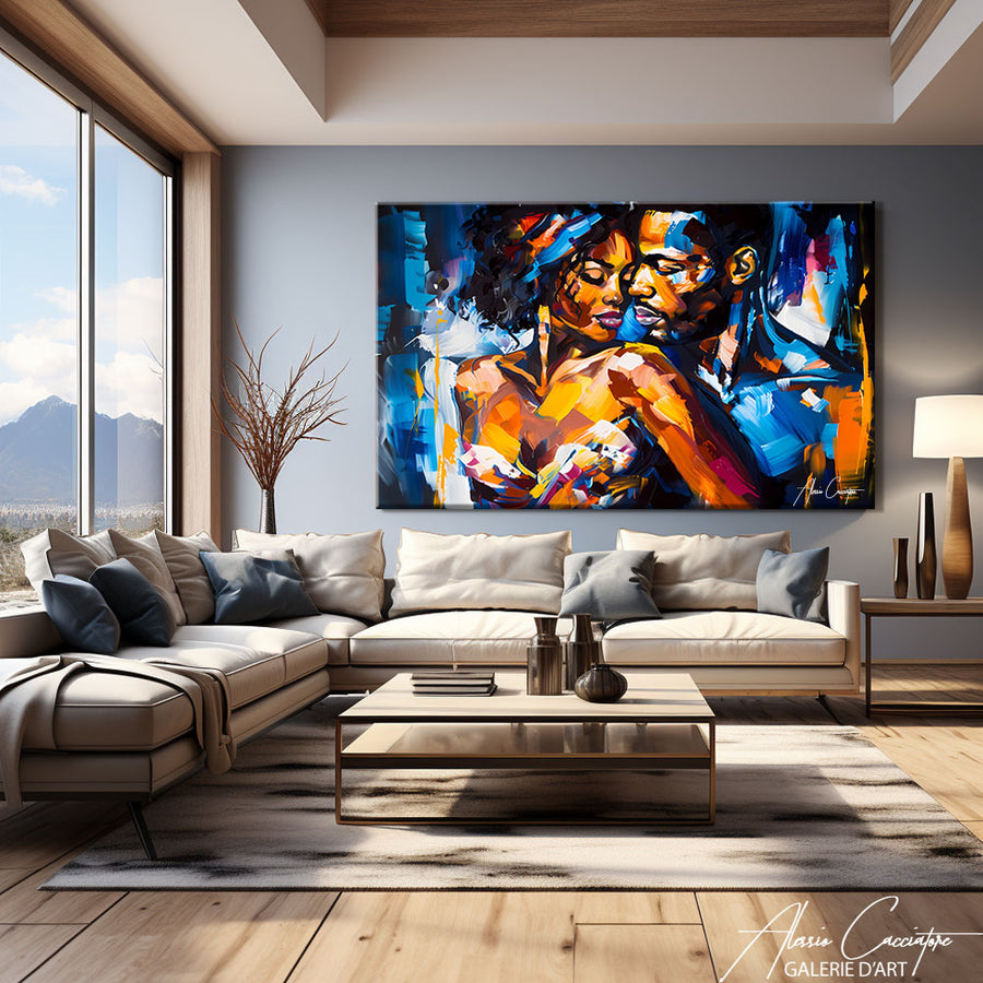 Peinture Couple Noir – mise en situation