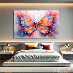 Tableau papillon abstrait