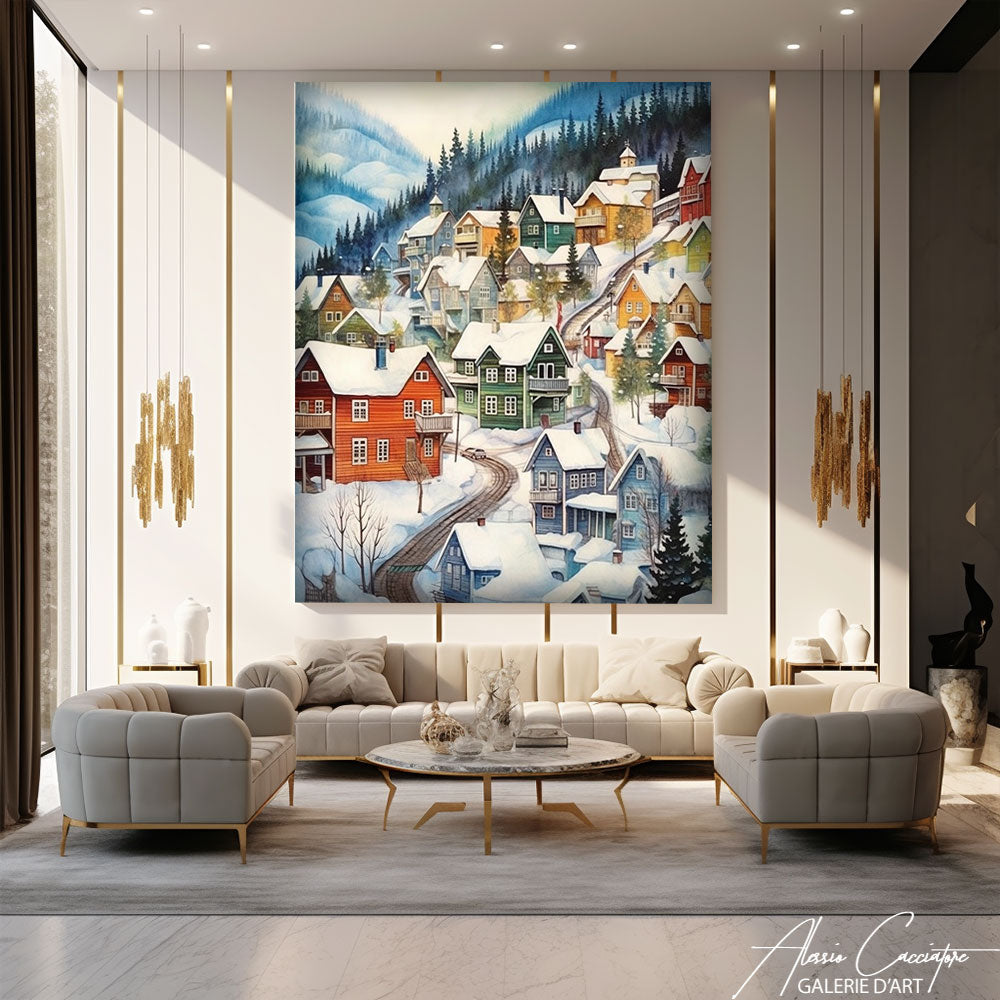 Tableau de Montagne Enneigée