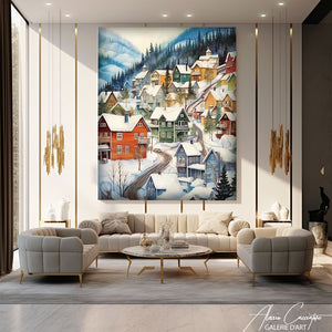 Tableau de Montagne Enneigée