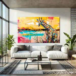 Tableau Girafe Coloré
