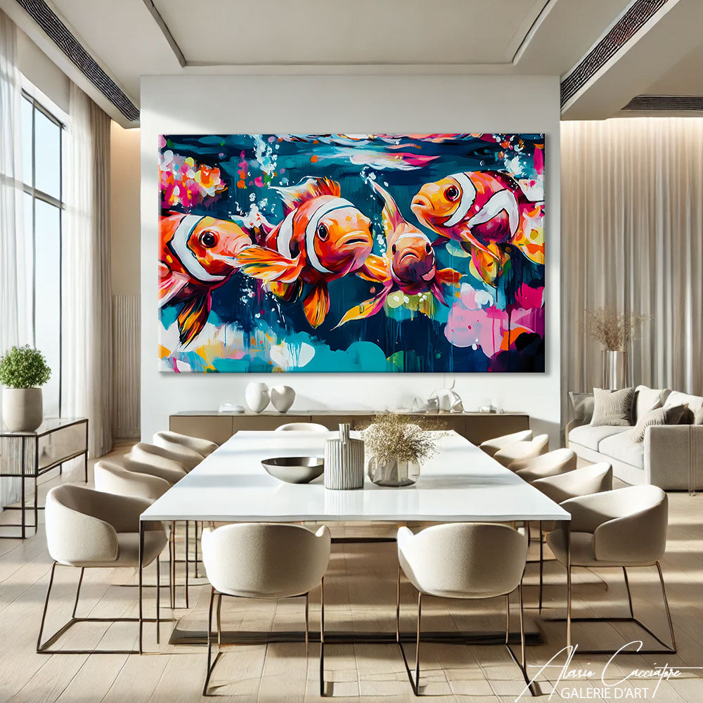 Tableau Poissons Orange