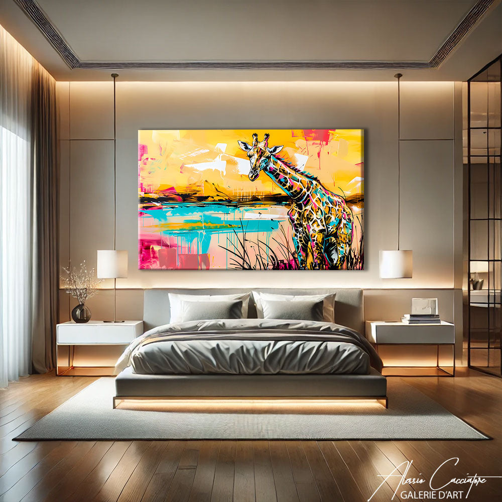 Tableau Girafe Peinture
