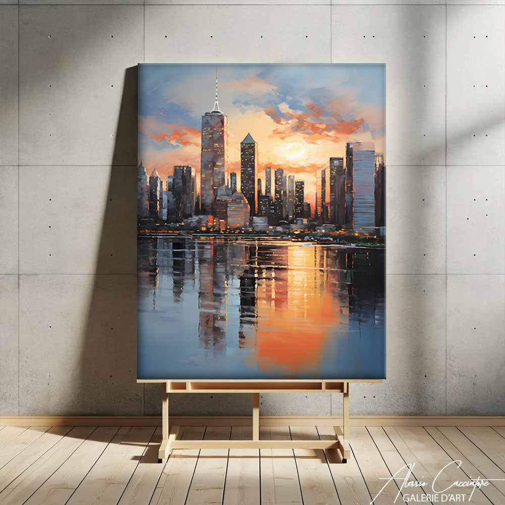 tableau peinture new york couleur