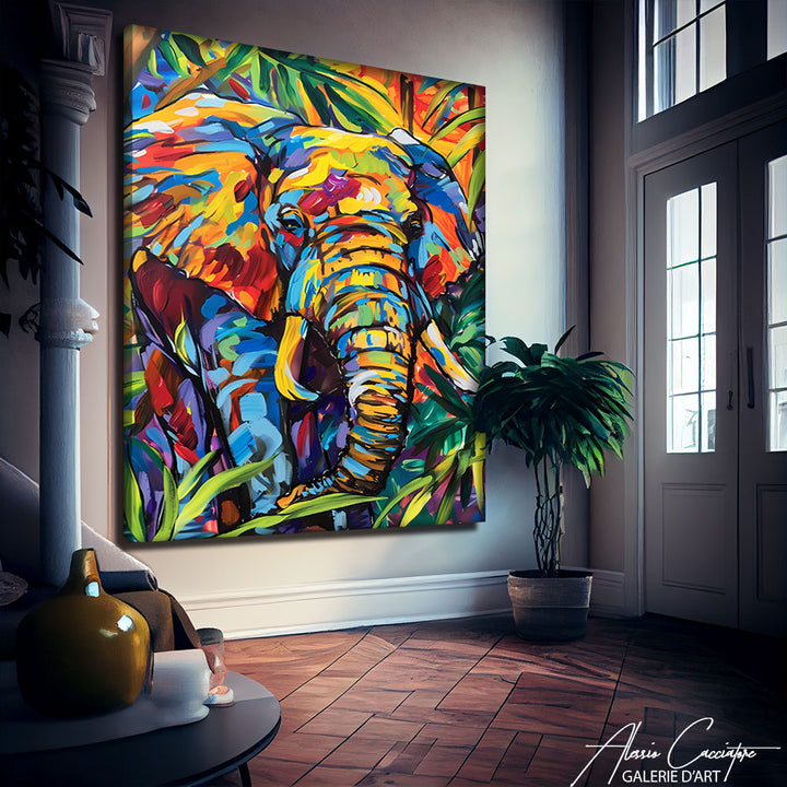 Tableau Éléphant couleur
