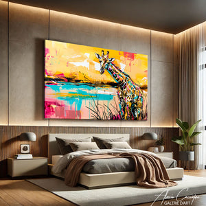 Tableau Girafe Coloré
