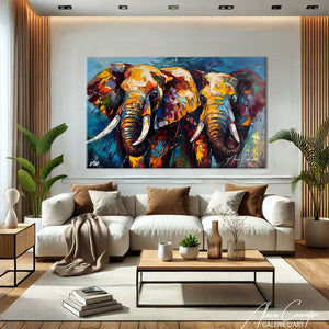 tableau éléphant couleur