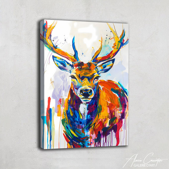 Tableau Cerf Multicolore
