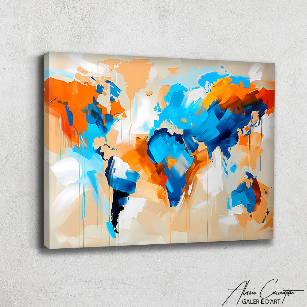 Toile Carte du Monde