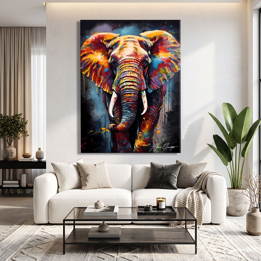 TABLEAU ÉLÉPHANT ART – mise en situation