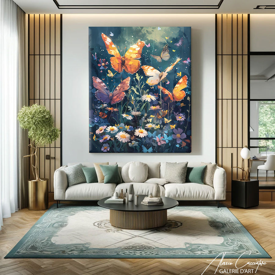 Tableau Papillons et Fleurs
 – mise en situation