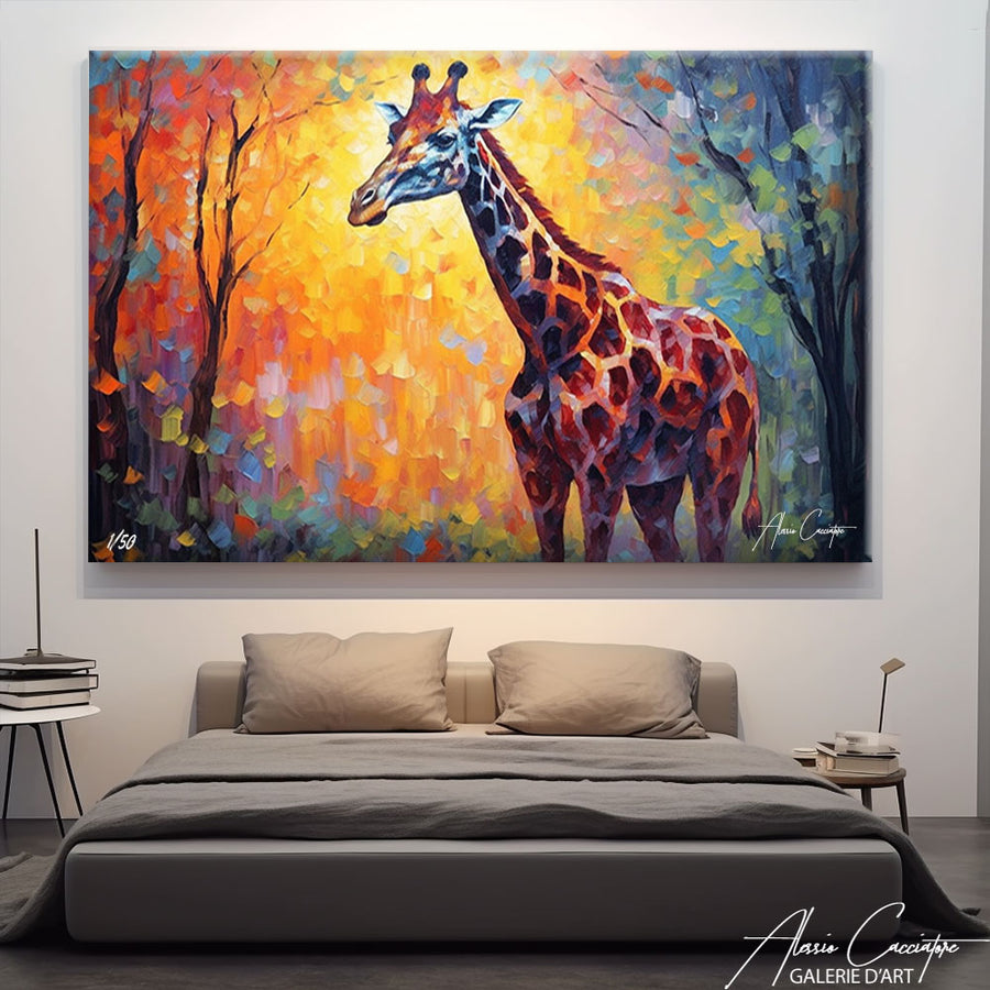 tableau girafe coloré – mise en situation