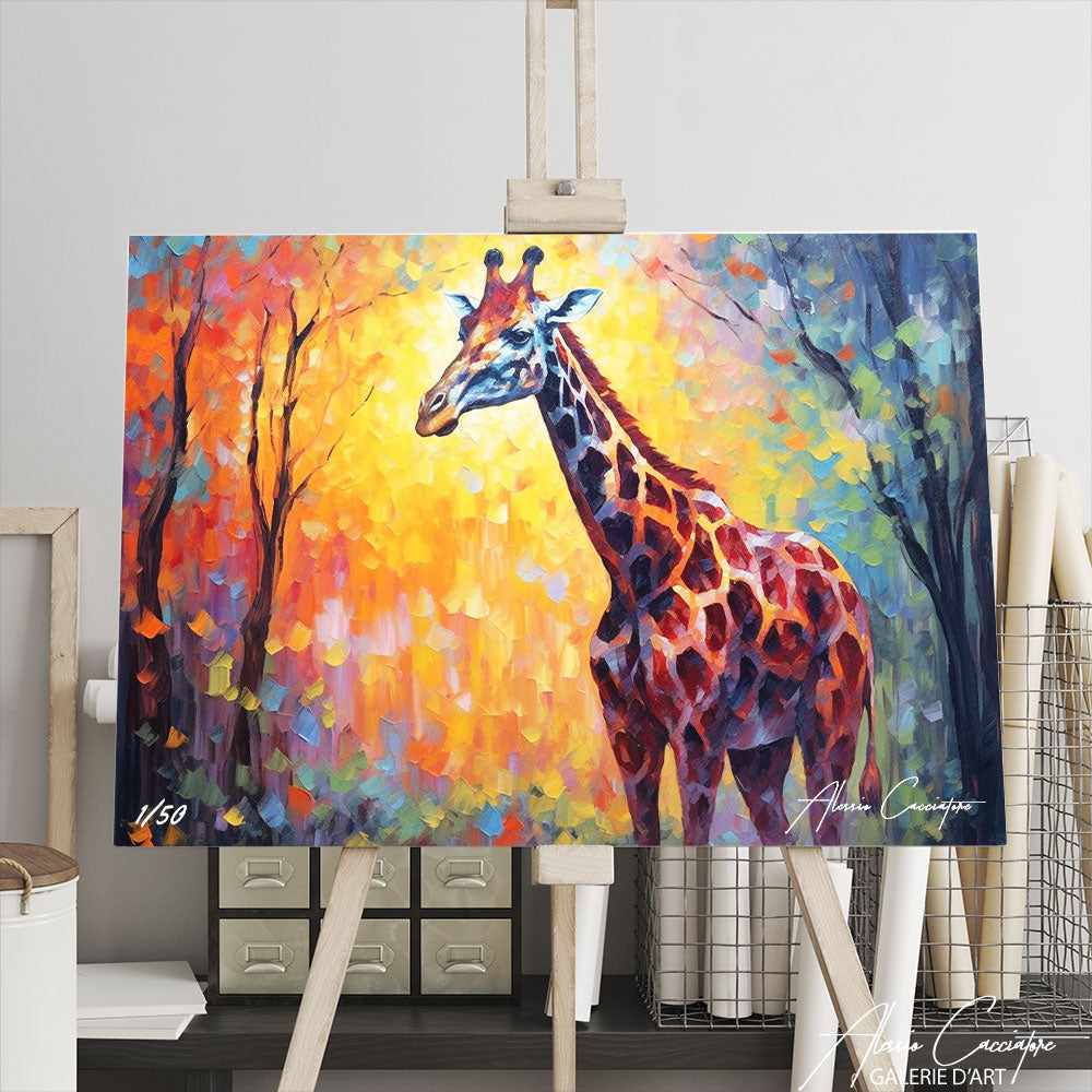 tableau girafe coloré