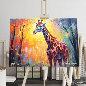 tableau girafe coloré