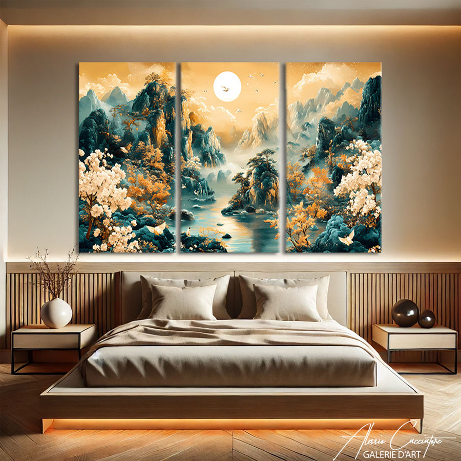 Tableau Triptyque Montagne – mise en situation