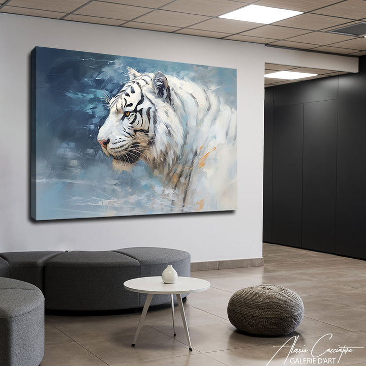 peinture tigre blanc