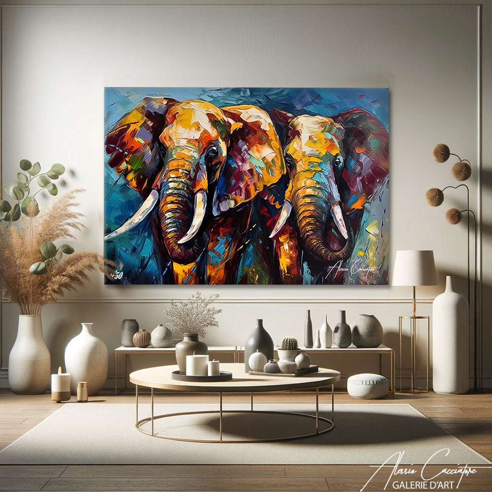 Peinture Éléphant Couleur