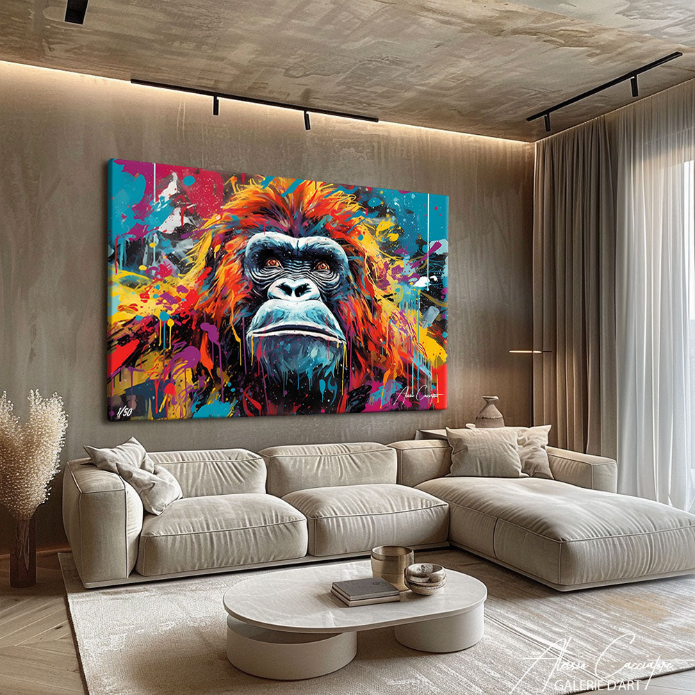 tableau gorille peinture