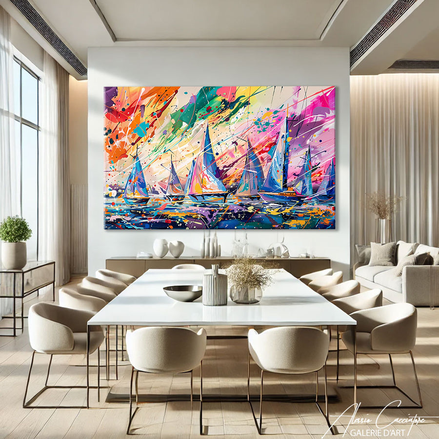 TABLEAU VOILIERS MODERNE
 – mise en situation