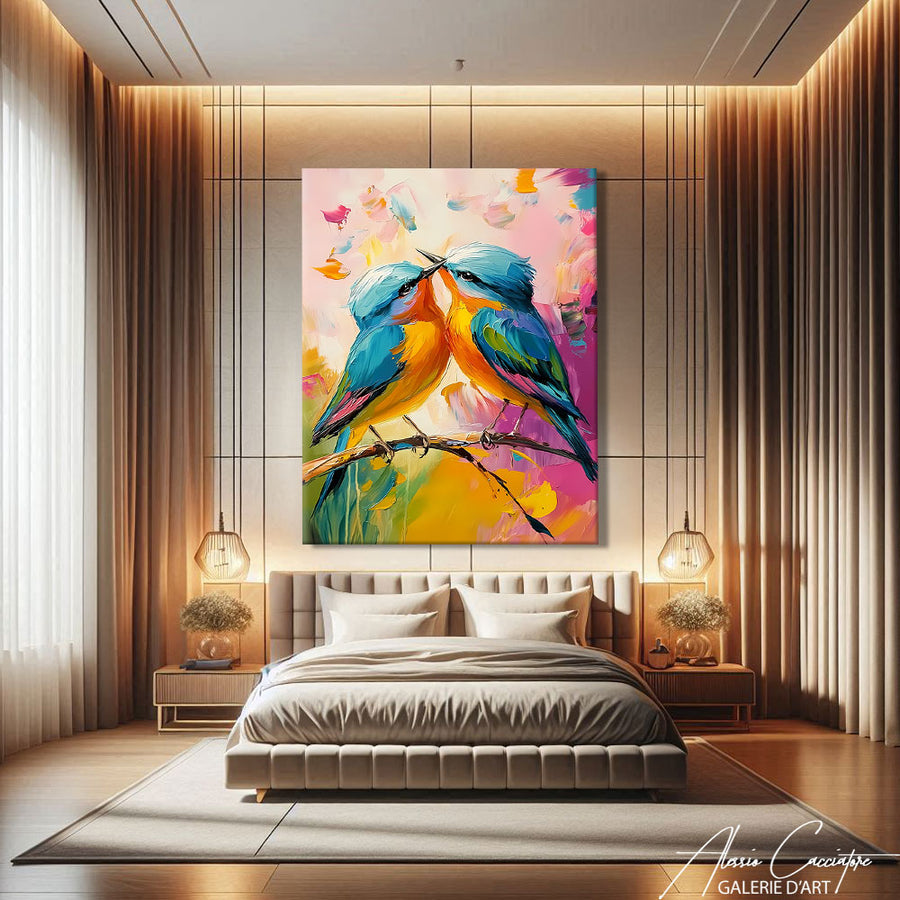 Tableau Oiseaux Moderne – mise en situation