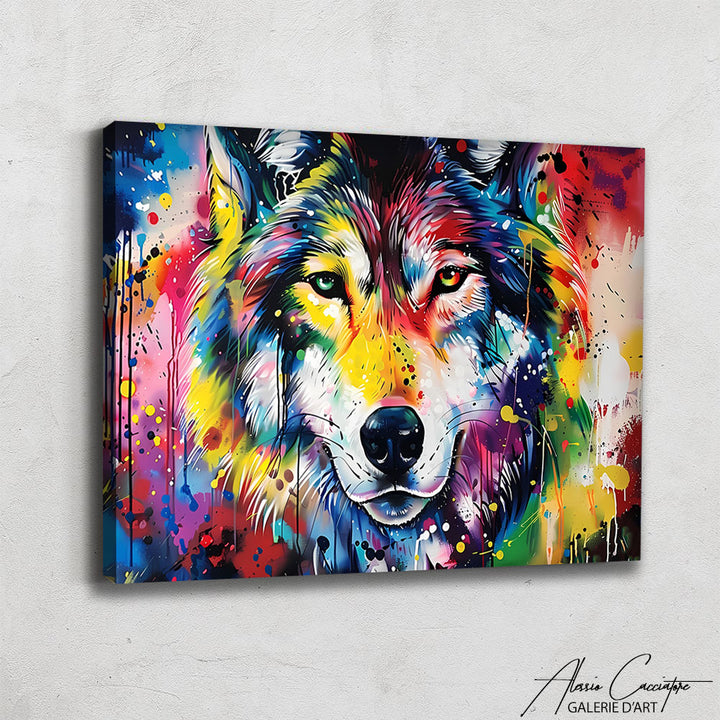 TABLEAU LOUP POP ART