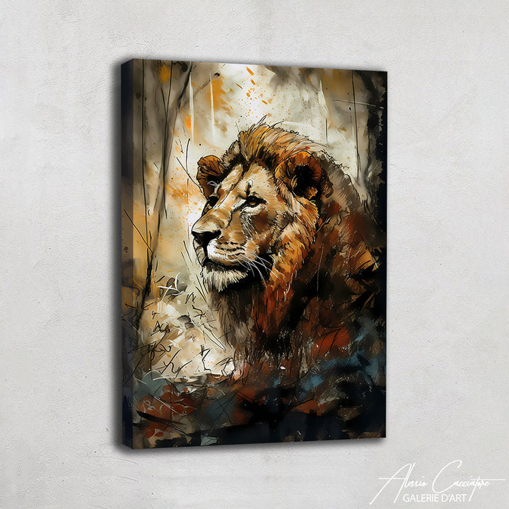 Tableau Peinture Lion 