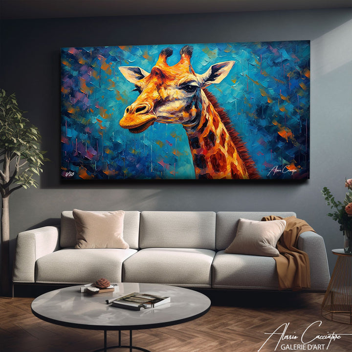 peinture moderne girafe