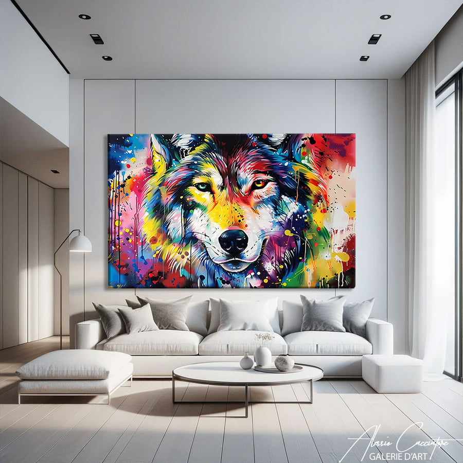 TABLEAU LOUP POP ART – mise en situation