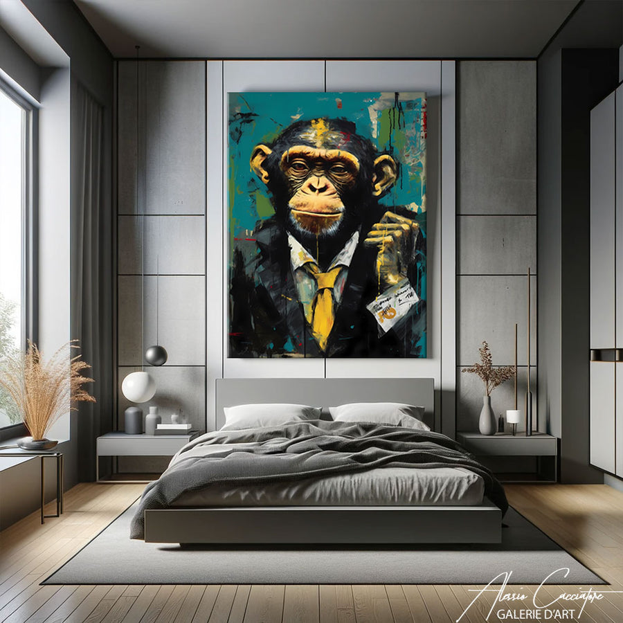 tableau singe street art – mise en situation