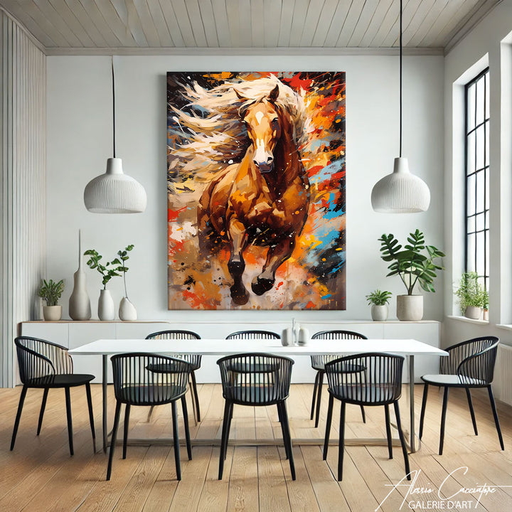 tableau cheval marron
