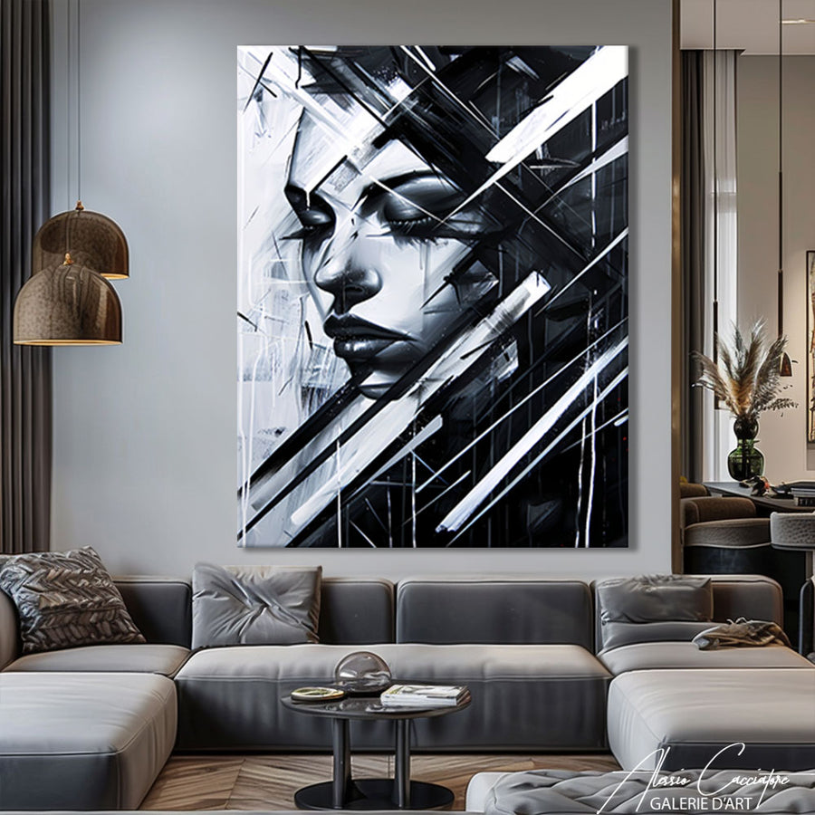 Tableau Femme Noir et Blanc – mise en situation