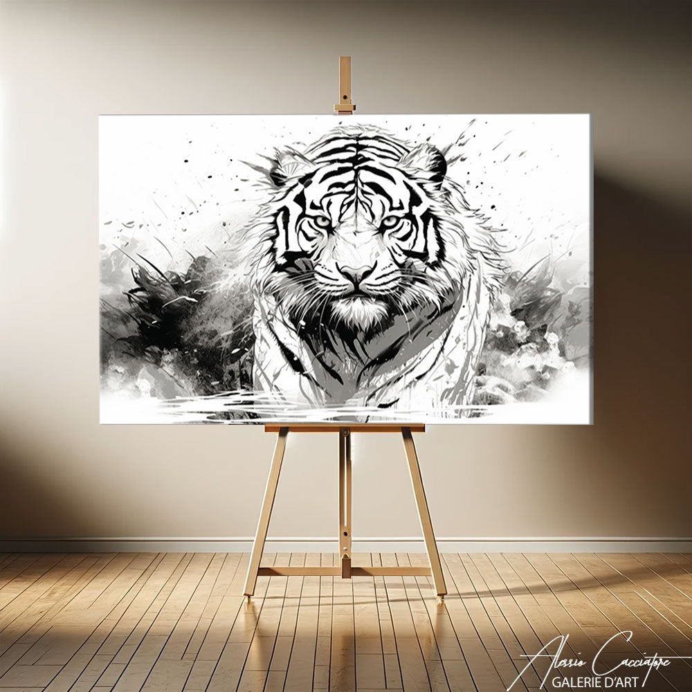 tableau tigre blanc