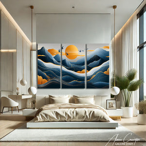 Tableau Triptyque Montagne