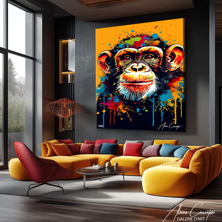 tableau singe peinture