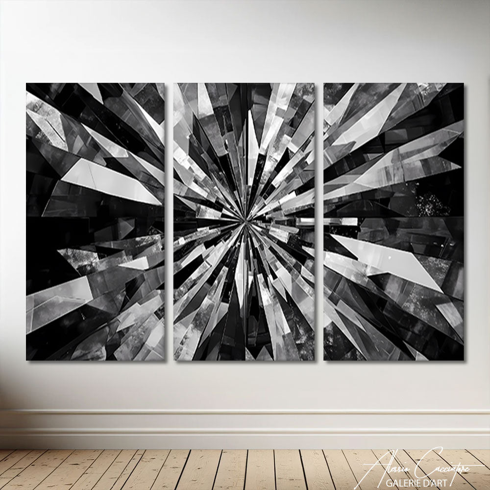 Tableau Triptyque Noir