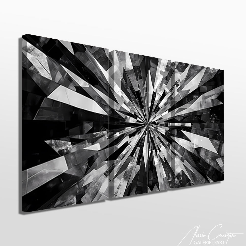 Tableau Triptyque Noir Et Blanc