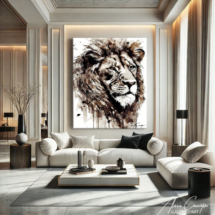 Tableau Lion Blanc