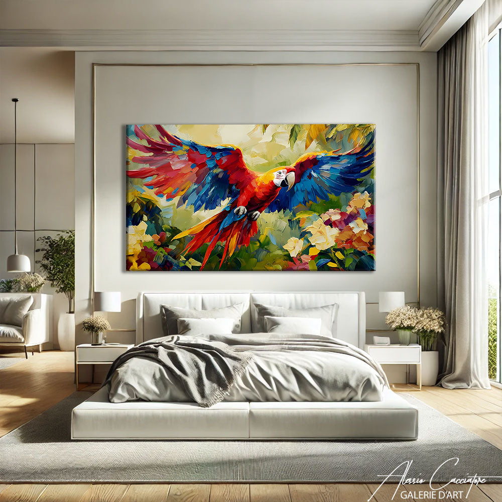 Peinture Oiseau en Vol
