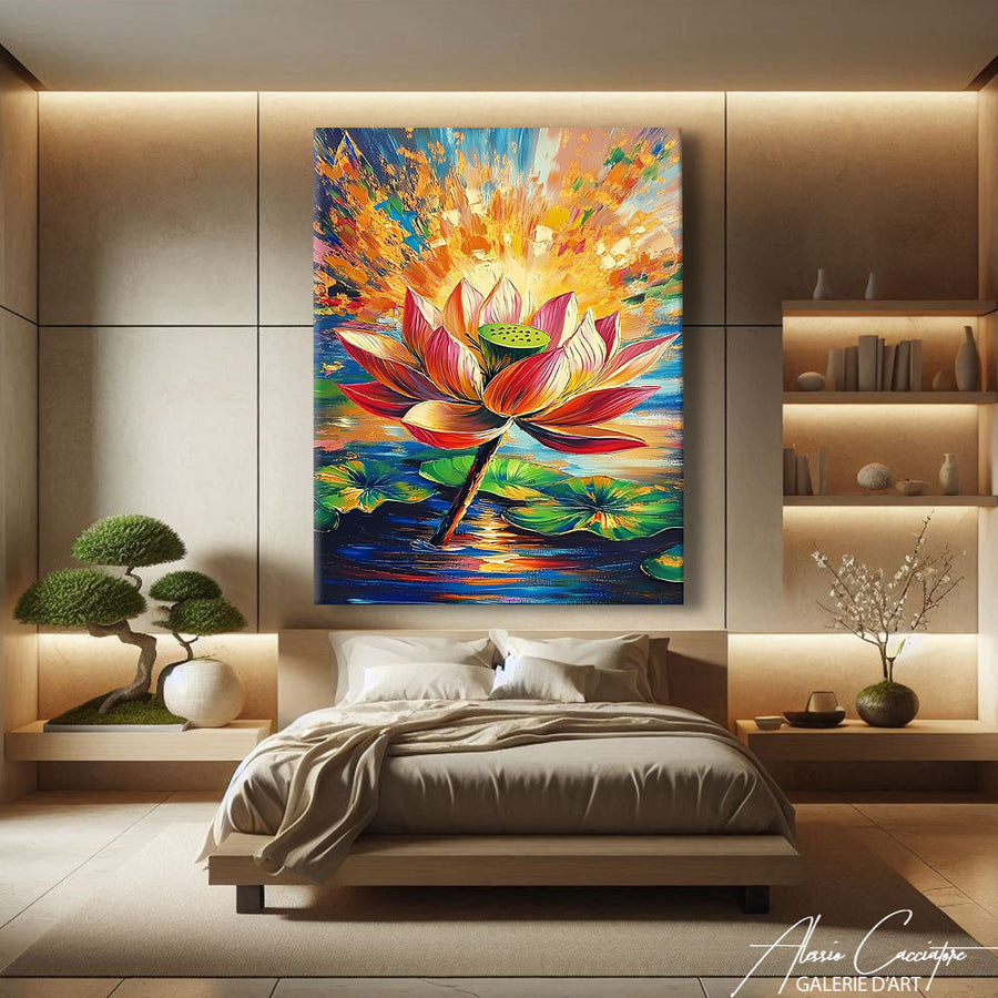 Tableau Fleur de Lotus – mise en situation